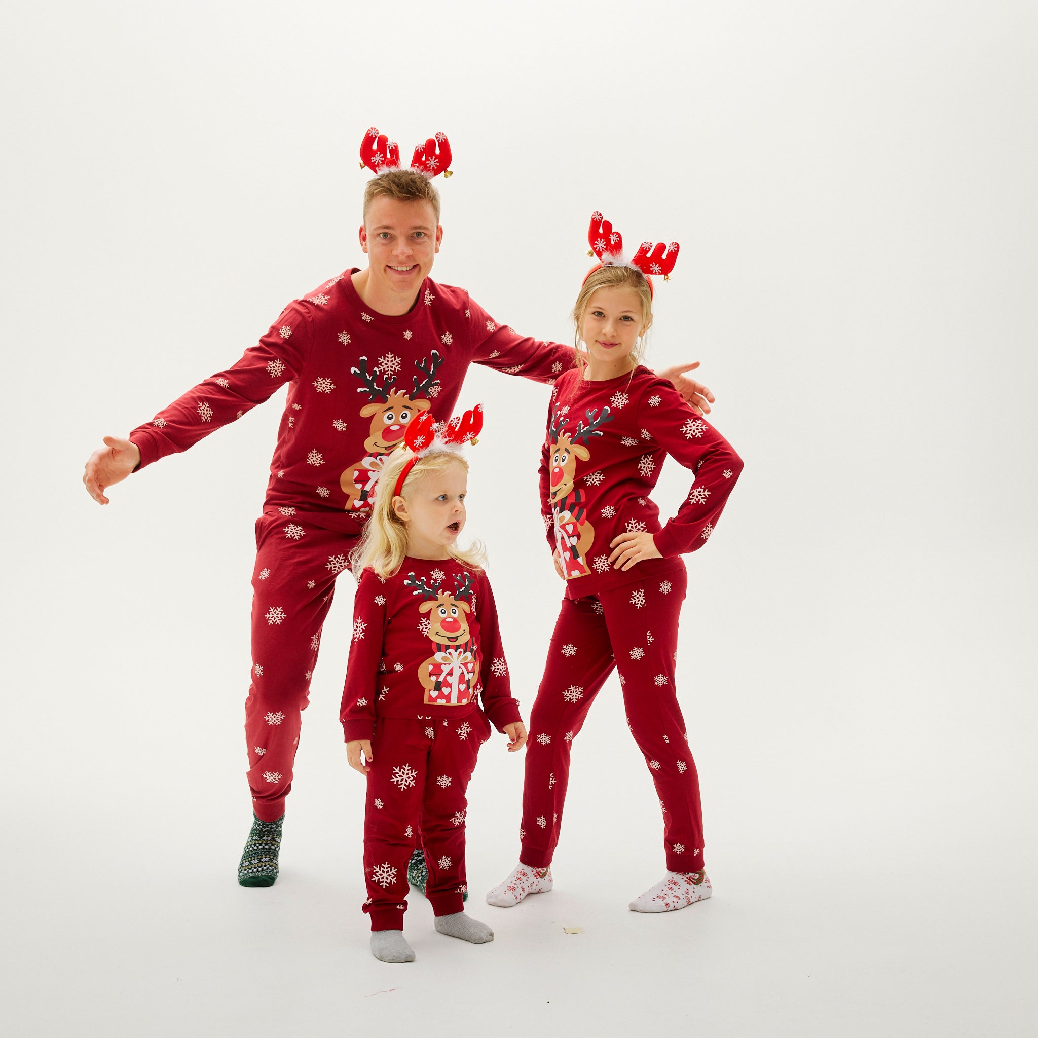 Rudolfs Cute Kerstpyjama Rood - Kinderen.